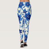 blauwe bloesem cascade leggings (Achterkant)