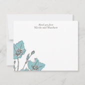 Blauwe Bloesem Plat Dankkaartjes Kaart (Voorkant)