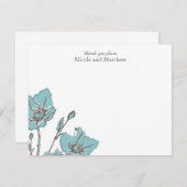 Blauwe Bloesem Plat Dankkaartjes Kaart (Voorkant / Achterkant)