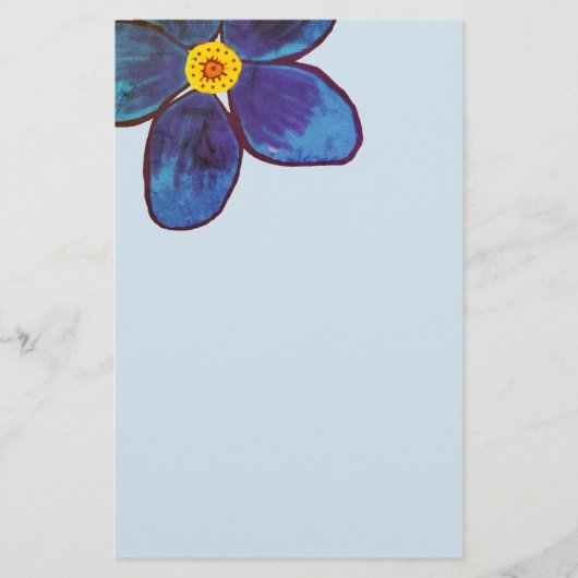 Blauwe Bloesem Spring Stationery Briefpapier (Voorkant)