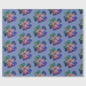 Blauwe bloesem wrapping papier (Vlak)