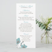 Blauwe bloesemkaart menu (Staand voorkant)