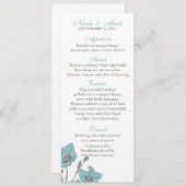 Blauwe bloesemkaart menu (Voorkant / Achterkant)