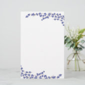 Blauwe bloesems briefpapier (Staand voorkant)