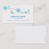 Blauwe bloesems Calling Cards / Contactkaartje (Voorkant / Achterkant)