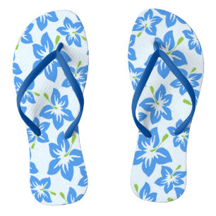 Blauwe bloesems Floral Teenslippers
