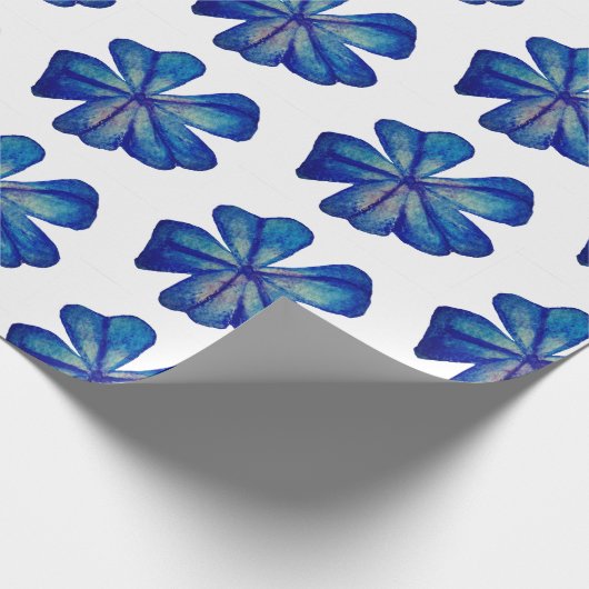 Blauwe bloesems inpakpapier (Hoek)