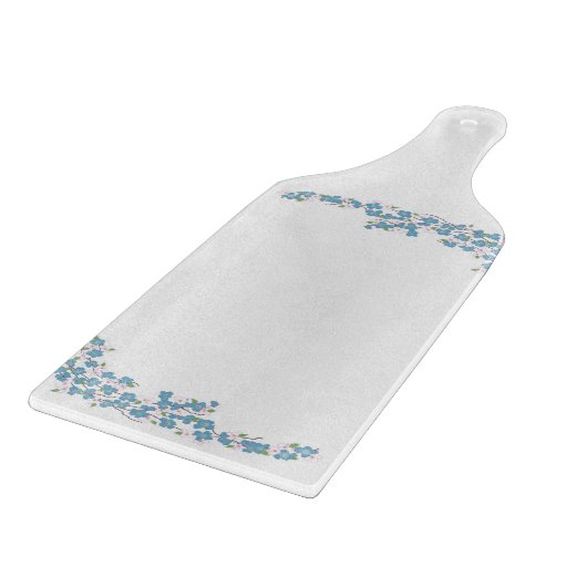 Blauwe bloesems snijplank (Hoek)