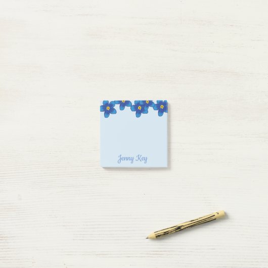 Blauwe bloesems tekening Tekening Notities Post-it® Notes (Op bureau)