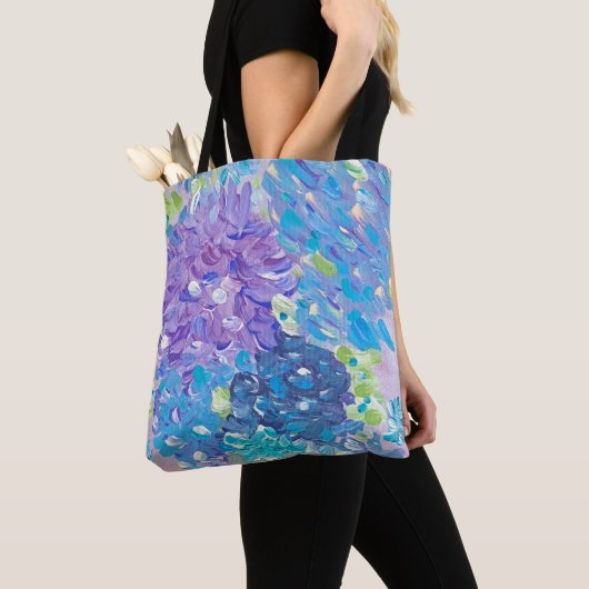 Blauwe bloesems tote bag (Dichtbij)