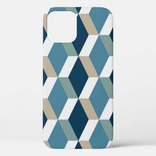Blauwe blokjes: geometrisch naadloos patroon Case-Mate iPhone case (Achterkant)