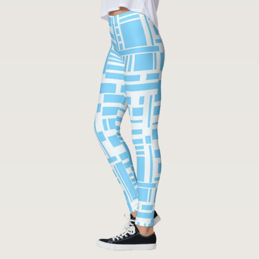 Blauwe blokken leggings (Links)