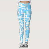 Blauwe blokken leggings (Voorkant)