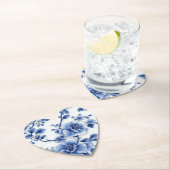 Blauwe Bloom Heart Napkin Kartonnen Onderzetters (Insitu)