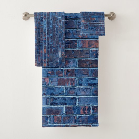 Blauwe Blootliggende Baksteen Koel Bad Handdoek (Insitu)