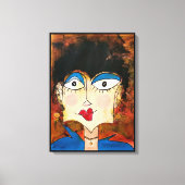 Blauwe blouse canvas afdruk (Voorkant)