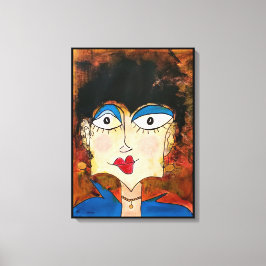 Blauwe blouse canvas afdruk