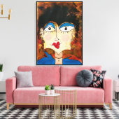 Blauwe blouse canvas afdruk (Insitu (Woonkamer))