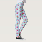 Blauwe Blumenstrauss Leggings (Rechts)