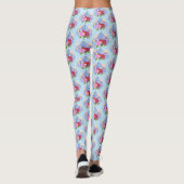 Blauwe Blumenstrauss Leggings (Achterkant)