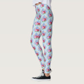 Blauwe Blumenstrauss Leggings (Links)