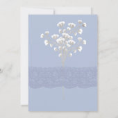 Blauwe Blush Bloemen Natuur Bruiloft Uitnodiging (Achterkant)