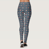 Blauwe, blush en gouden stippen leggings (Achterkant)