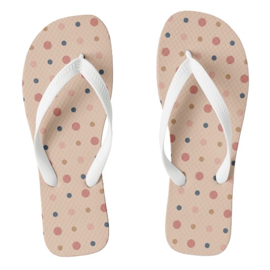 Blauwe, blush en gouden stippen teenslippers (Voetbed)
