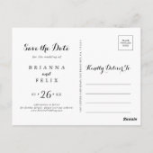 Blauwe Blush Winter Horizontale sparen de Datum Briefkaart (Achterkant)