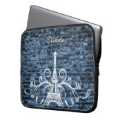 Blauwe boardtowerghoes voor laptop laptop sleeve (Voorkant Links)