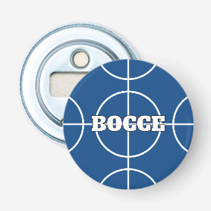 Blauwe Boccia Bal flesopener koelkastmagneet Button Flesopener