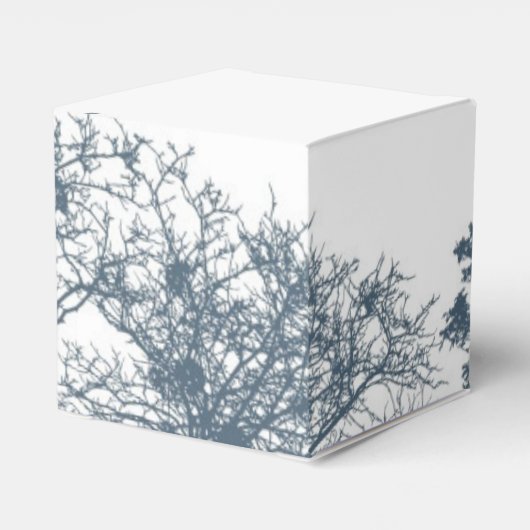 Blauwe bodem Bomen Boho Bruiloft Bedankdoosjes (Achterkant)