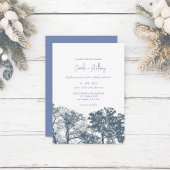 Blauwe bodem Bomen Boho Bruiloft Kaart