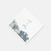 Blauwe bodem Bomen Boho Bruiloft Servet (Hoek)