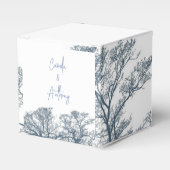 Blauwe Bodem Bomen Tropische Boho Bruiloft Bedankdoosjes (Voorkant Zijde)