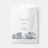 Blauwe Bodem Bomen Tropische Boho Bruiloft Bedankzakje (Voorkant)