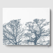 Blauwe Bodem Bomen Tropische Boho Bruiloft Gastenboek (Achterkant)