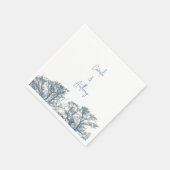 Blauwe Bodem Bomen Tropische Boho Bruiloft Servet (Hoek)