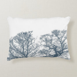 Blauwe Bodembomen Tropische Boho Accent Kussen