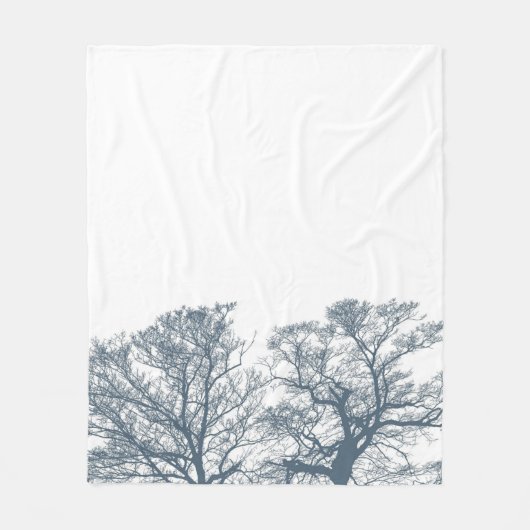 Blauwe Bodembomen Tropische Boho Fleece Deken (Voorkant)