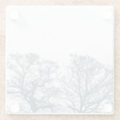 Blauwe Bodembomen Tropische Boho Glazen Onderzetter (Achterkant)