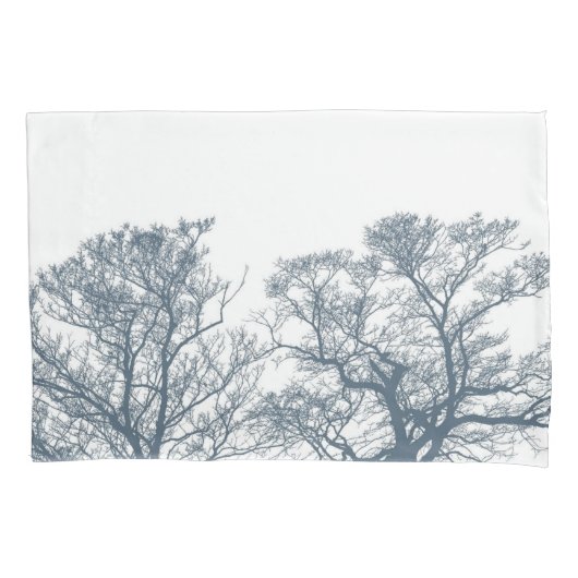 Blauwe Bodembomen Tropische Boho Kussensloop (Voorkant)