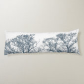 Blauwe Bodembomen Tropische Boho Lichaamskussen (Achterkant)