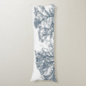 Blauwe Bodembomen Tropische Boho Lichaamskussen (Voorkant Verticaal)