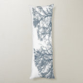 Blauwe Bodembomen Tropische Boho Lichaamskussen (Achterkant (Verticaal))