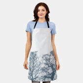 Blauwe Bodembomen Tropische Boho Schort (Gedragen)