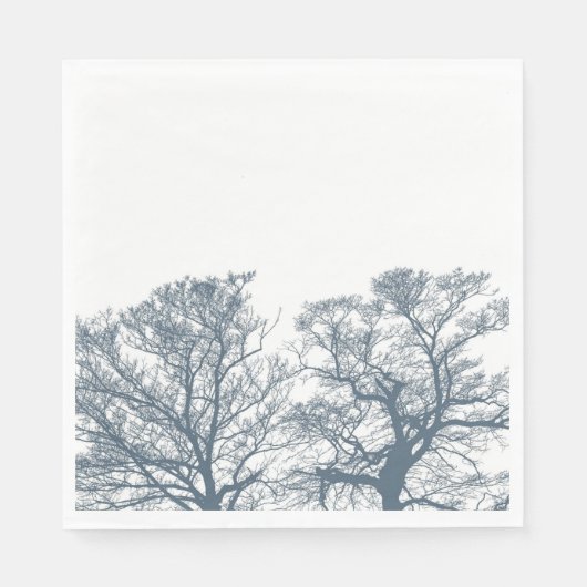 Blauwe Bodembomen Tropische Boho Servet (Voorkant)