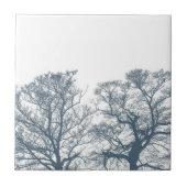 Blauwe Bodembomen Tropische Boho Tegeltje (Voorkant)