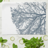 Blauwe Bodembomen Tropische Boho Theedoek (Gevouwen)