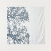 Blauwe Bodembomen Tropische Boho Wandkleed (Voorkant (horizontaal))